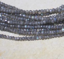 Labradorit - Rondelle fac. - 3,5-4,5mm - 45cm - Kette - 1 St.
