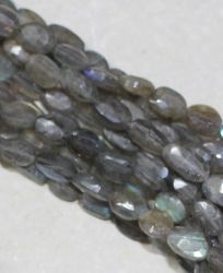 Labradorit - Oval fac. - 5-6mm - 45cm - Kette - 1 St.