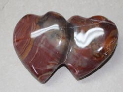 Versteinertes Holz - 2 Herzen - Handschmeichler - 10x7cm - 1 St.