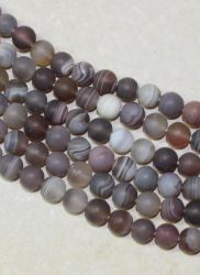 Botswana Achat - Kugel - matt - 6mm - Kettenstrang