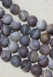 Botswana Achat - Kugel - matt - 12mm - Kettenstrang