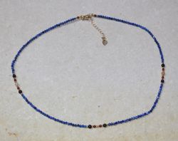Lapis - Edelstein Mix - Kugel  fac. - 2-3,5mm - Kette - 1 St.