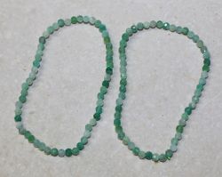 Smargad - Kugel - facettiert - 3mm - Armband Elastik - 2 St.