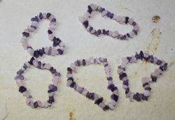 Amethyst - Rosaquarz - Splitter - Armband Elastik - 5 St�ck