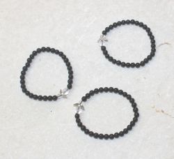 Onyx - Kugel - 4mm - Kinder Armband Elastik - 3 St�ck