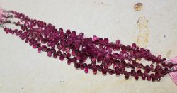 Turmalin pink - Tropfen fac. - 6-8mm - Kettenstrang kurz