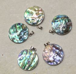 Paua Muschel - Anh�nger - Metall - 40mm - 5 St�ck