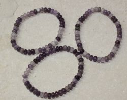 Amethyst  - Rondelle - 6mm - Armband Elastik - 3 St�ck