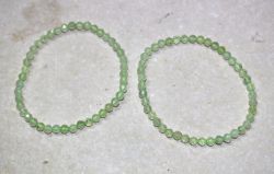 Prehnit - Kugel - facettiert - 4mm - Armband Elastik - 2 St.