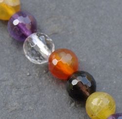 Edelstein Mix - Multicolor - Kugel - facettiert -6mm -  Strang