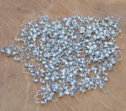 Kapsel Kalotte mit Loch - 7mm - Metall rhodiniert - 1 Beutel