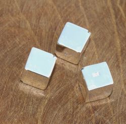 W�rfel - diagonal - poliert -  8 x 8 x 8 mm - 5 St�ck - Silber