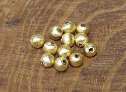 Kugel - Silber - vergoldet - mattiert - 4mm - 25 St�ck