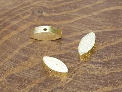 Navette - Silber - vergoldet - 12 x 5 x 3 mm - 10 St�ck