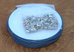 Baumwollkordel auf Rolle - blau - 1,5mm 10m & 20 Verschl��e