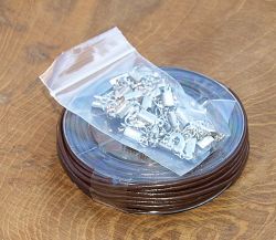 Lederband auf Rolle - braun - 2mm - 10m  & 20 Verschl��e