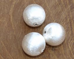 Kugel  -  12 mm - Sterling Silber - geb�rstet - 5 St�ck