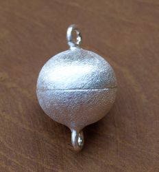 Schlie�e Magnet - Sterling Silber matt - rund - 16mm - 1 St.