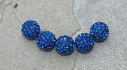 Schmuckperlen 8mm mit Strass blau 10 St�ck