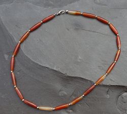 Karneol - Spindel - 20x5mm - 49 cm - Kette