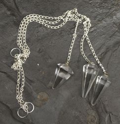 Bergkristall - Pendel mit Kette - 30-35mm - 3 St�ck