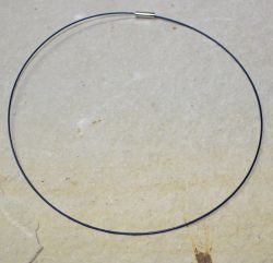 Halsreif - einreihig - blau - Magnetschlie�e - 45 cm - 10 St.