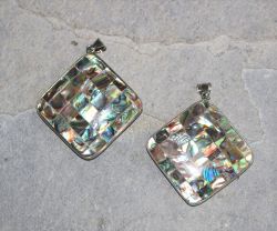 Paua Muschel - Anh�nger - Metall - 58mm - 1 St�ck