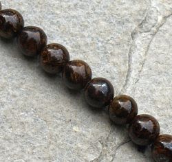 Bronzit - Kugel - 6 mm - Kettenstrang