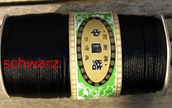 Kunstseide Band - schwarz - 1,2mm  - 100 Meter Rolle