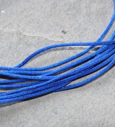 Kette aus Kunstseidenband - blau - 1,5mm - 45cm - 10 St�ck