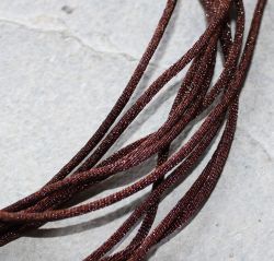 Kette aus Kunstseidenband - braun - 1,5mm - 45cm - 10 St�ck