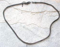 Kette aus Metall - dunkelgrau - 3mm -  45 cm - 5 St�ck