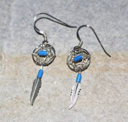 Lapis - Traumf�nger - Indianer - Silber - Ohrringe - 2 Paar