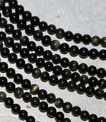Gold Obsidian - Kugel - 6mm- Kettenstrang