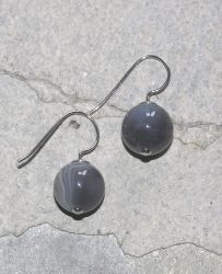 Botswana Achat - Kugel - 14mm - Ohrringe - Silber - 1 Paar