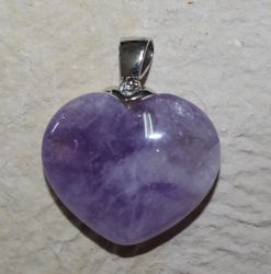 Amethyst - Herz mit Fassung - Anh�nger -  1 St�ck