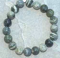 Serpentin Silberauge -Kugel - 8mm - Armband Elastik - 1 St�ck