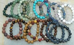 Edelstein Mix  - Kugel - 10mm - Armband Elastik - 20 St�ck