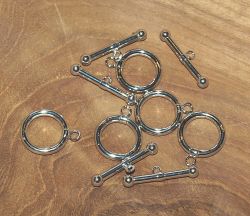 Ring/Stab Verschluss - Knebelverschluss - Metall nickelfrei - 5 