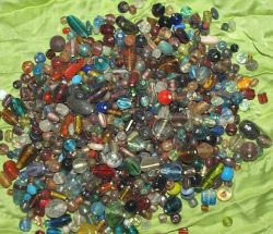 Glasperlen Bastelperlen Mix bunt - ca. 500 Gramm