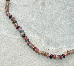 Turmalin - multicolor - Rondelle - 4,5-5mm -  Kettenstrang