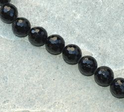 Turmalin - schwarz  - Kugel - 10mm -  Kettenstrang