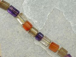 Edelstein - Multicolor - Zylinder facettiert - 9-10mm- Kettenstr