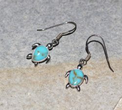 T�rkis - Schildkr�te - Indianer - Silber - Ohrringe
