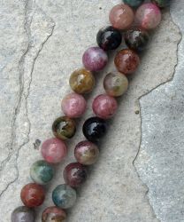 Turmalin - multicolor - Kugel - 7mm - Kettenstrang