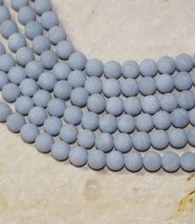 Angelit Anhydrit - Kugel - 6mm - matt - Kettenstrang