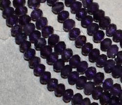 Amethyst - Rondelle - facettiert - 6mm - Kettenstrang