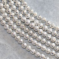 Lava - silber plated - Kugel - 8mm - Kettenstrang
