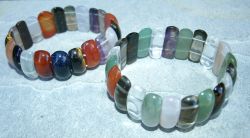 Edelstein Mix - gew�lbt - 24-25mm - Armband Elastik - 1 St�ck
