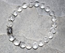 Bergkristall - Kugel - 8mm - Buddha - Armband Elastik - 1 St�ck